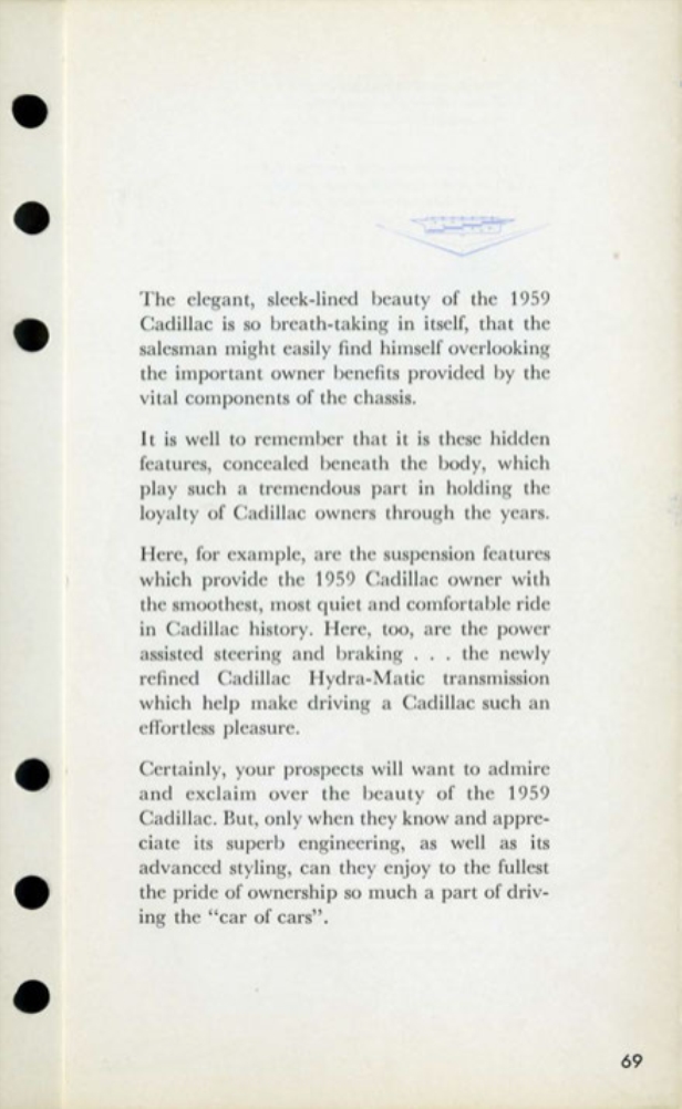 1959 Cadillac Salesmans Data Book Page 40